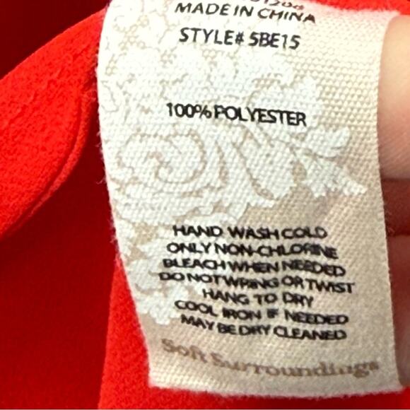 Soft Surrounding Red Open Front Waterfall Light Ruffle Kimono
Cardigan Size 3X - Picture 7 of 7